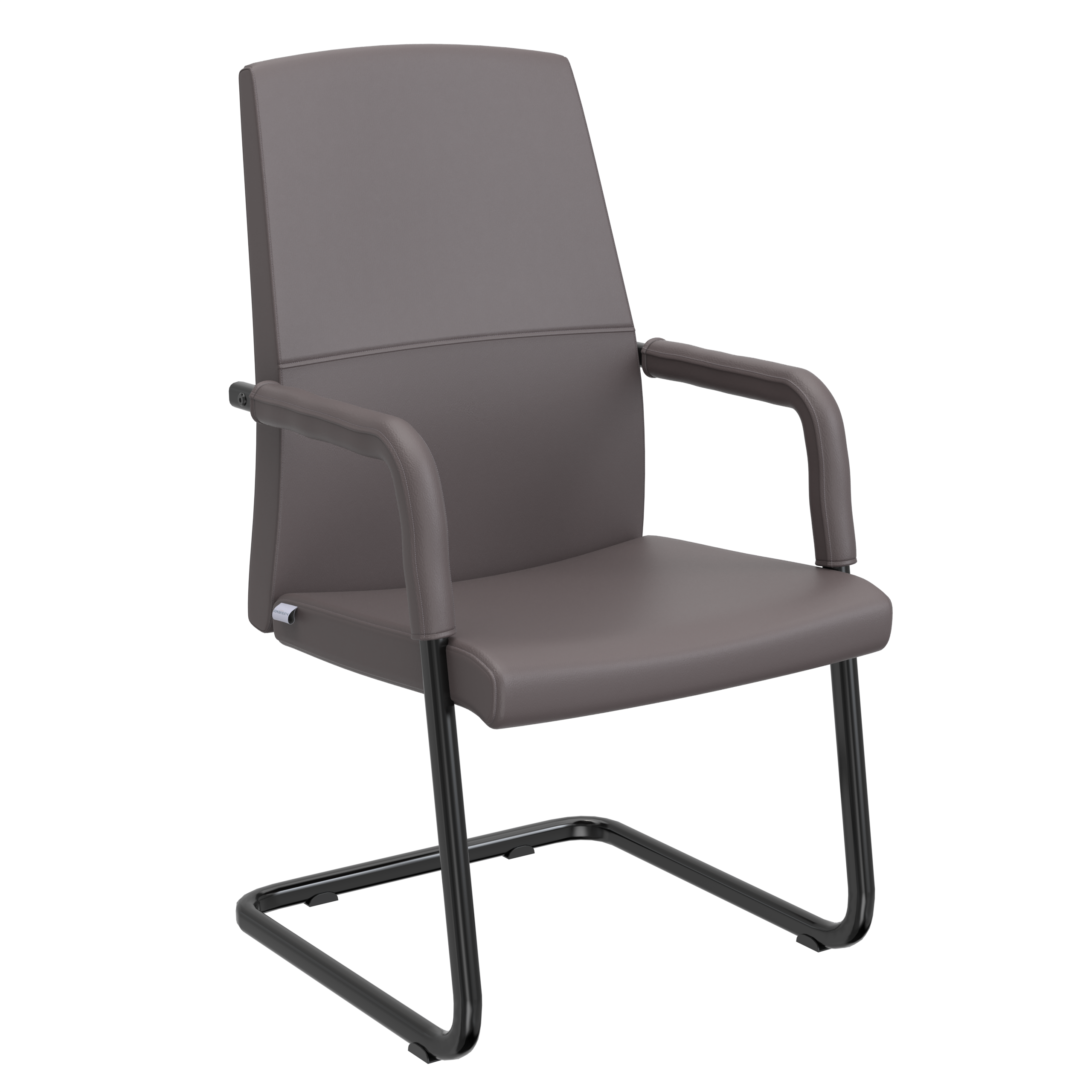 Evander Office Guest Chair in Black Leather