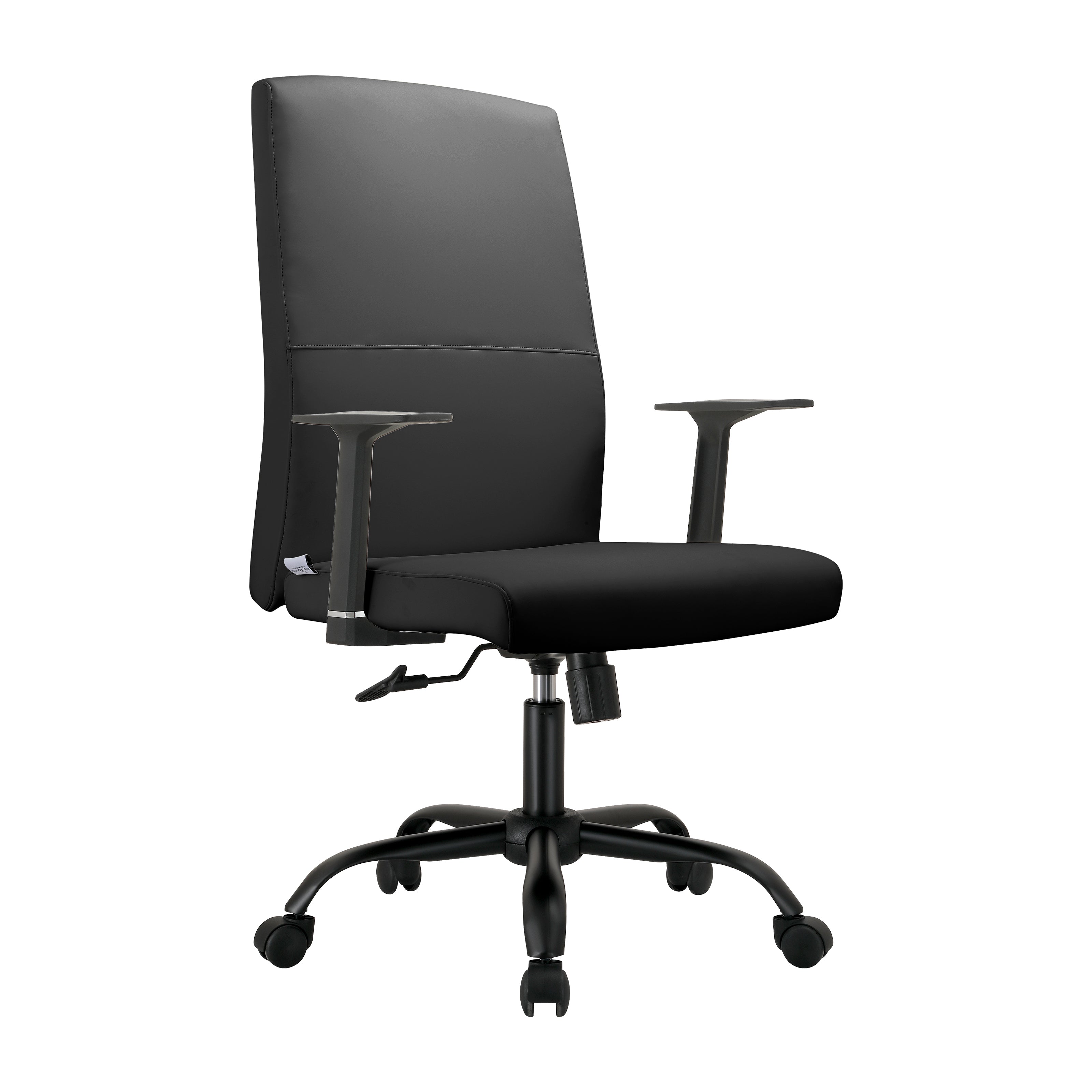 Evander Series Office Guest Chair in Black Leather