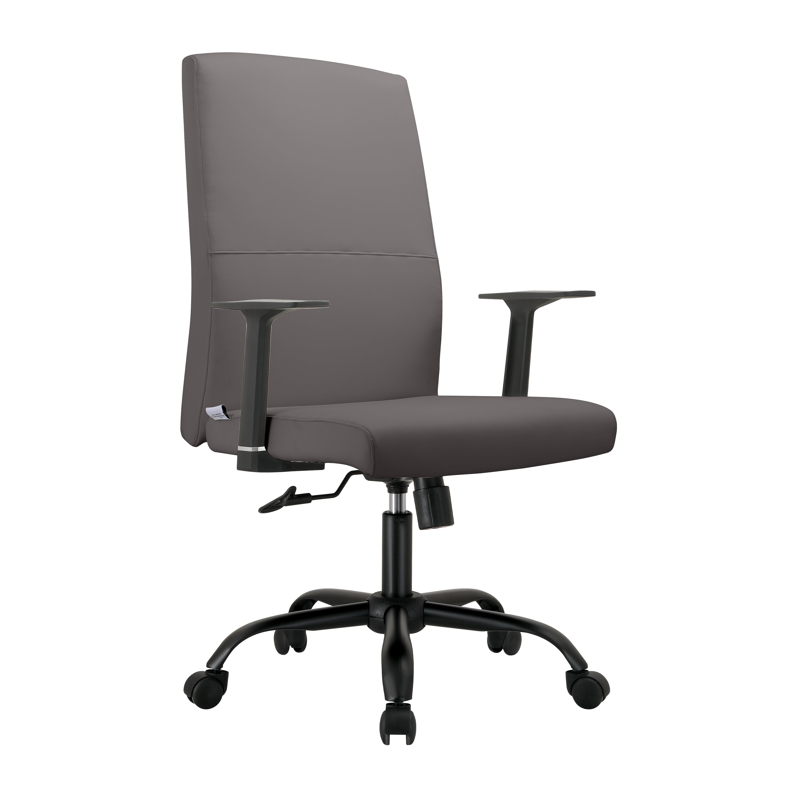 Evander Series Office Guest Chair in Grey Leather