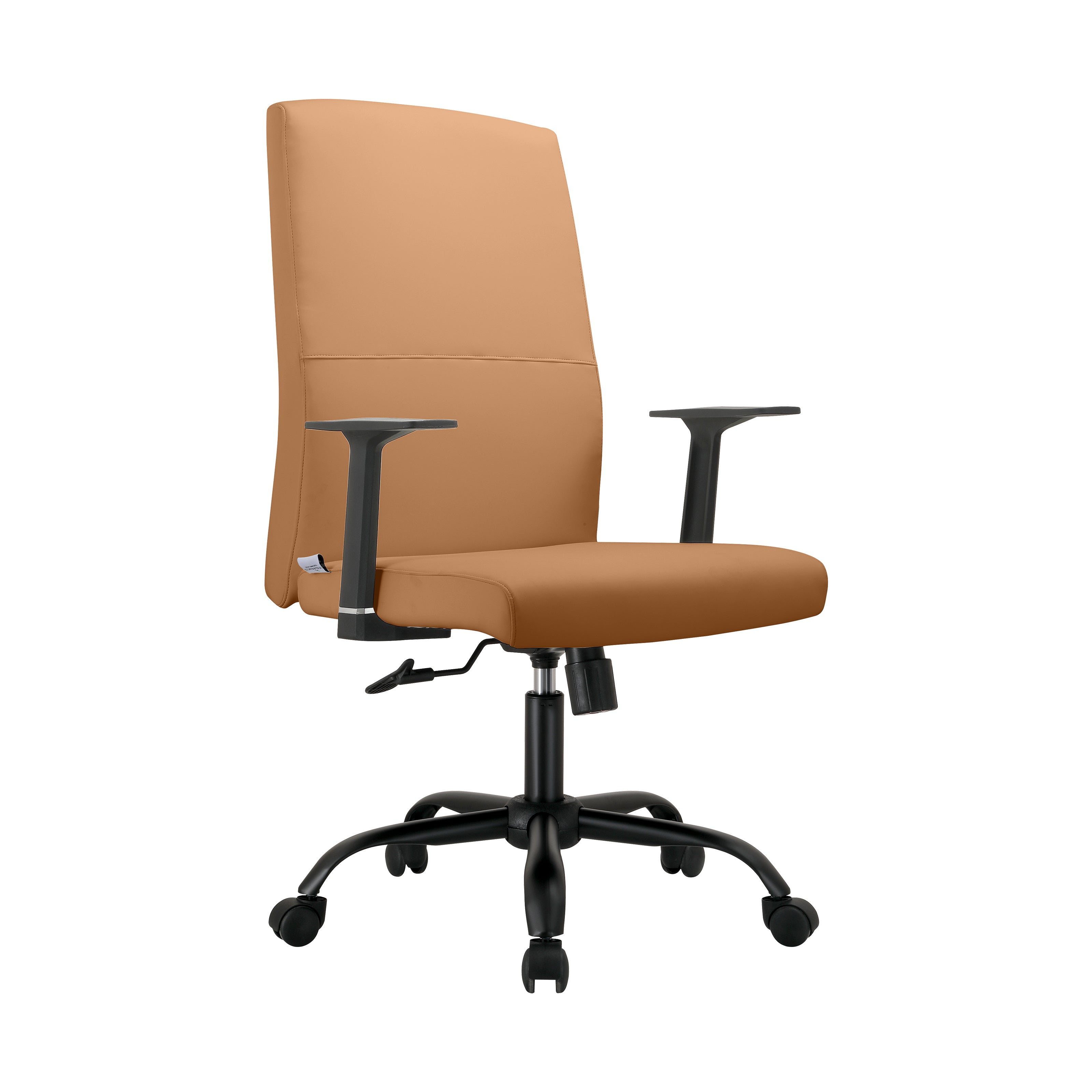 Evander Series Office Guest Chair in Black Leather