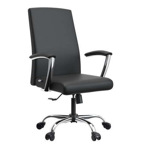 Evander Series Office Chair in Black Leather