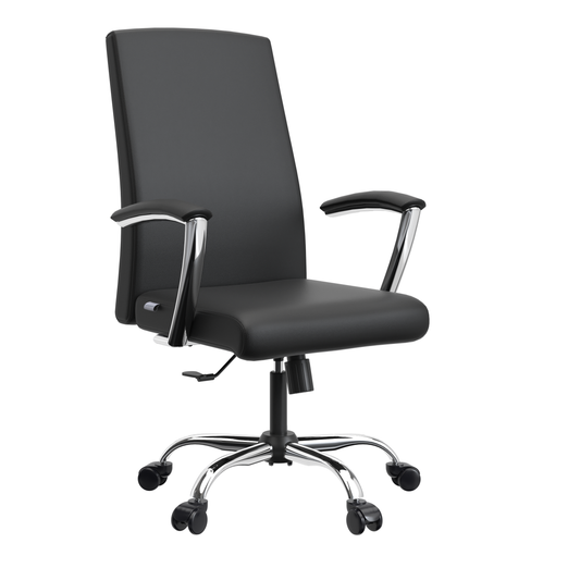 Evander Series Office Chair in Black Leather