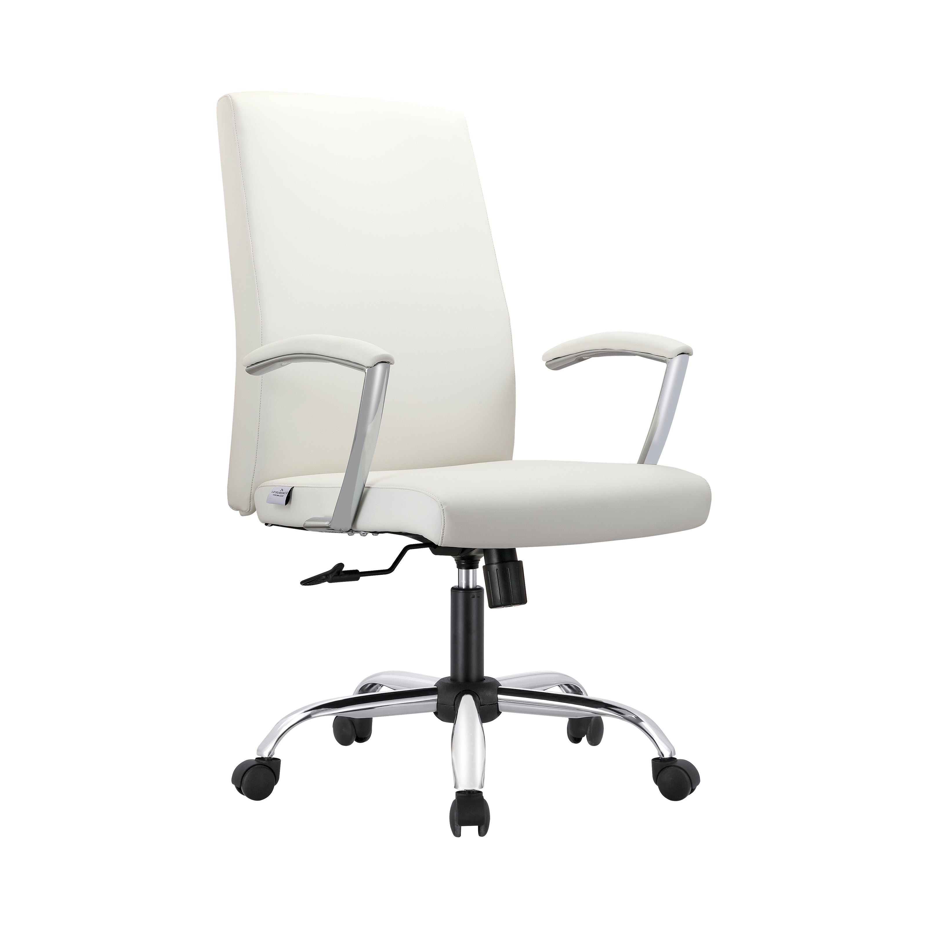 Evander Series Office Chair in White Leather