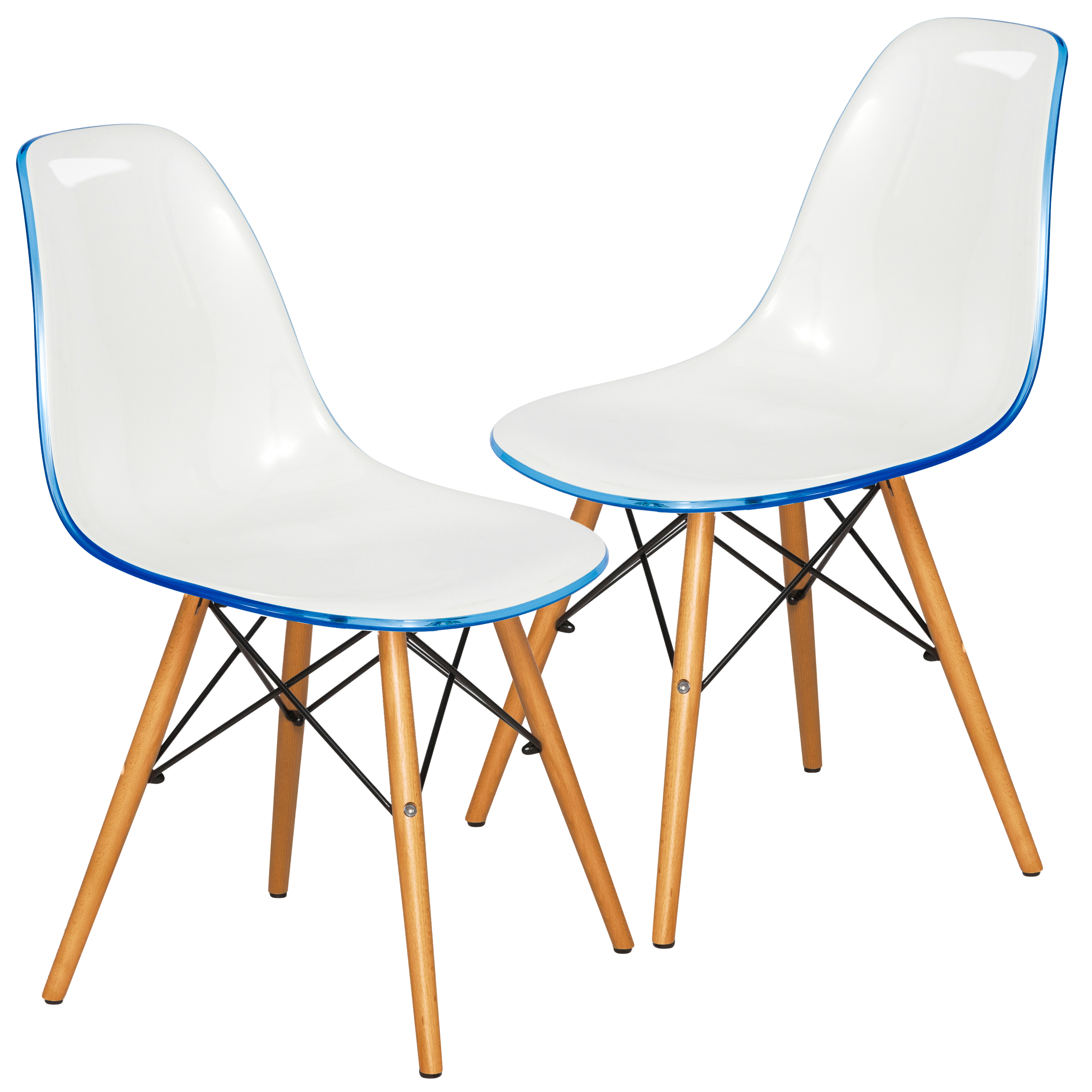 Dover Plastic Molded Dining Side Chair, Set of 2