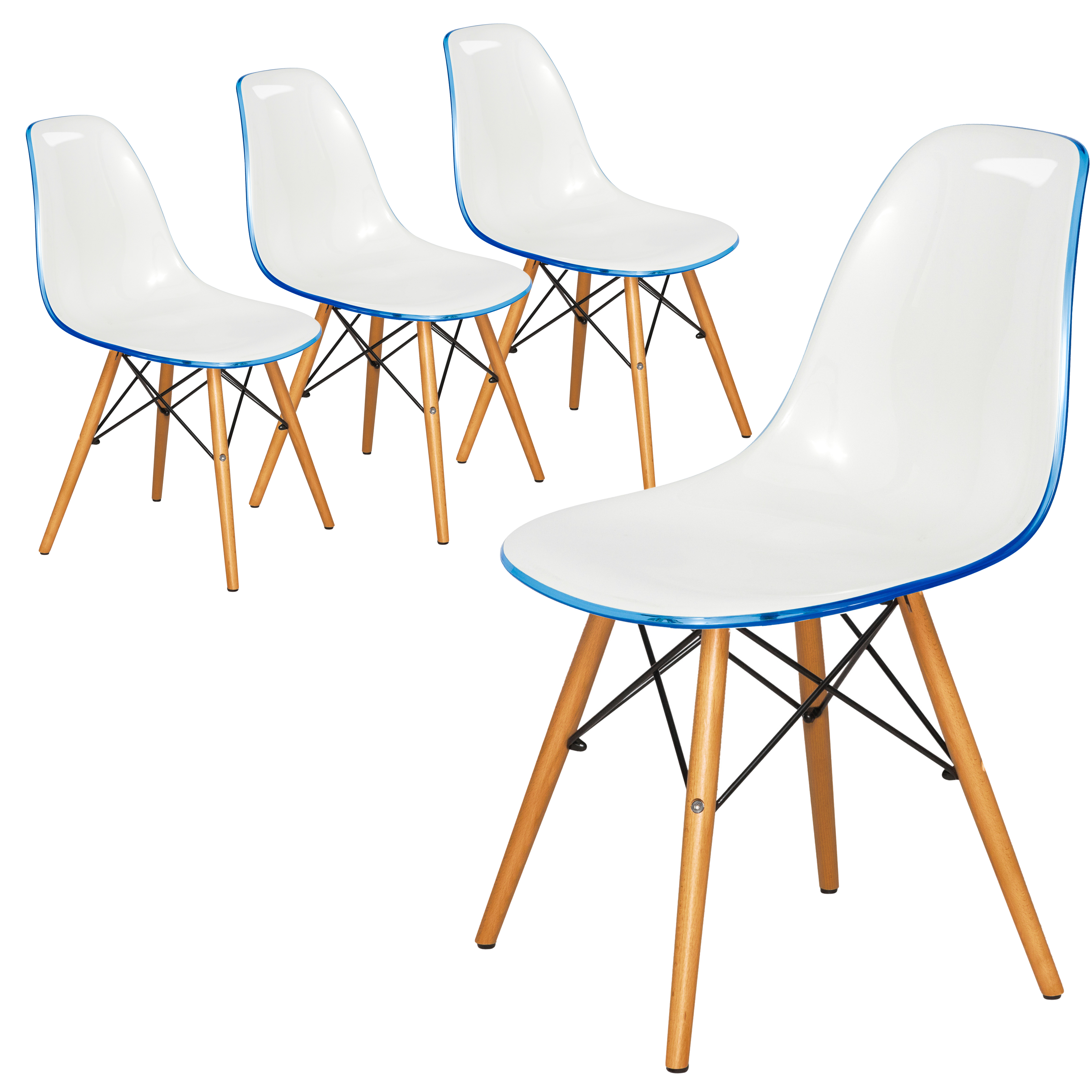 Dover Plastic Molded Dining Side Chair, Set of 4