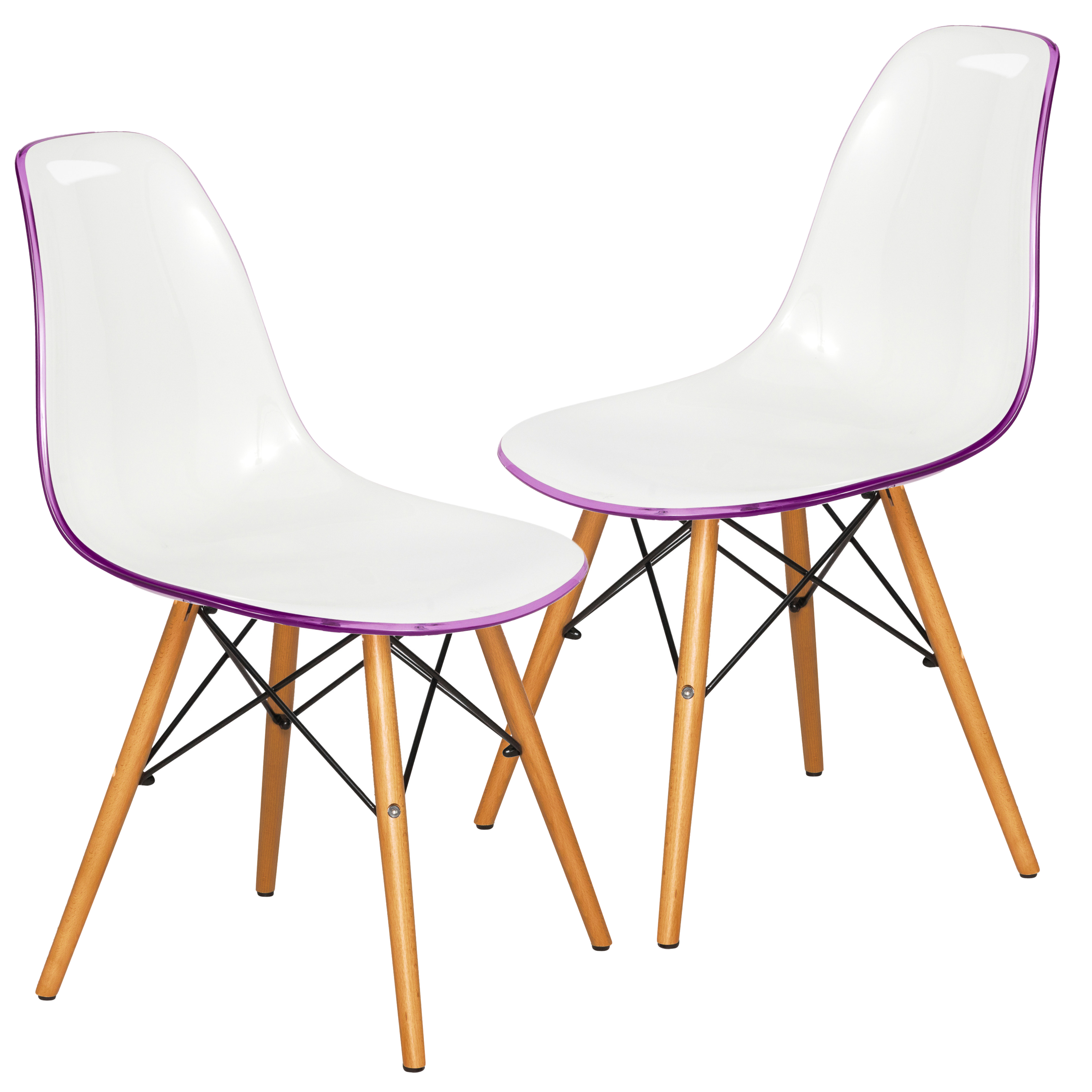 Dover Plastic Molded Dining Side Chair, Set of 2