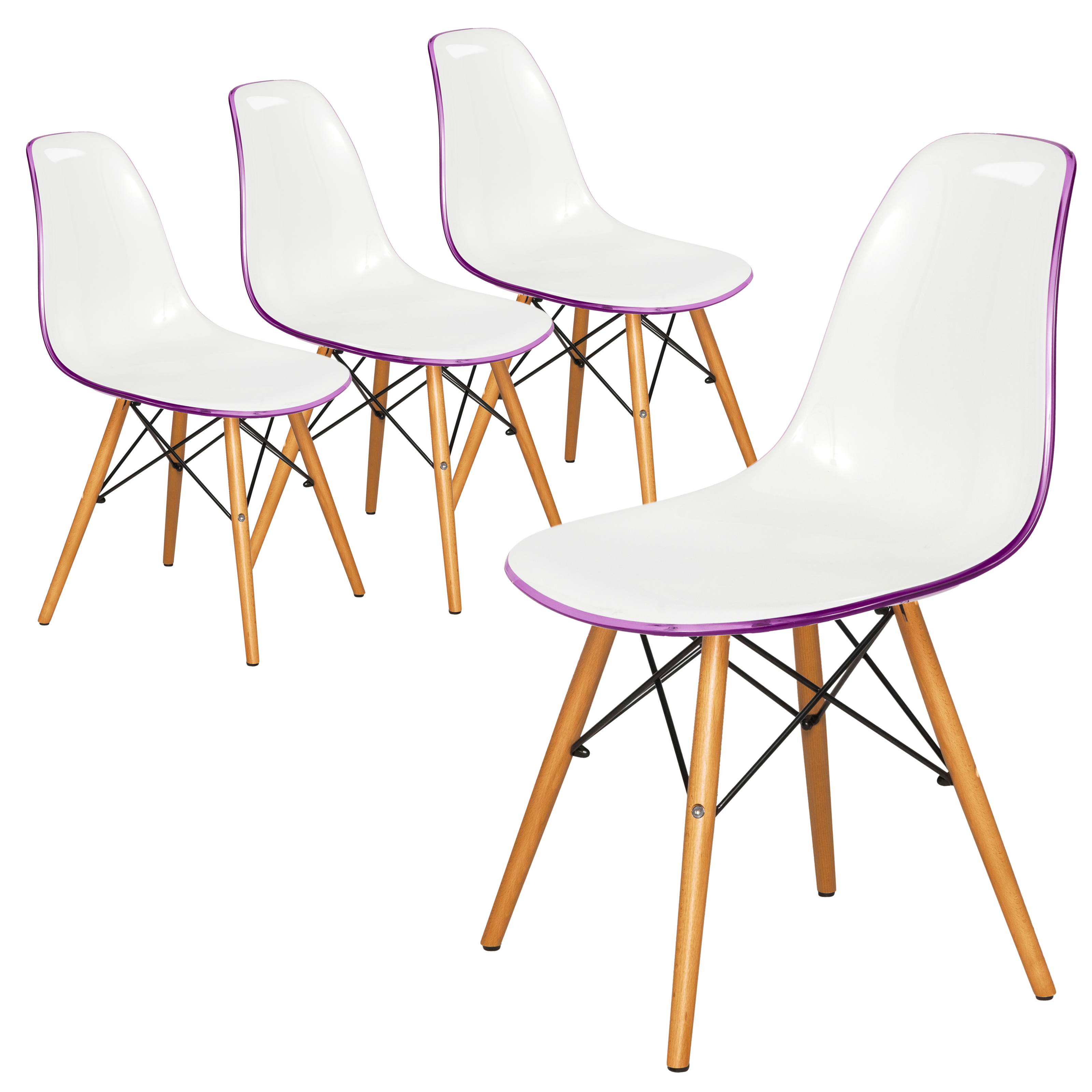 Dover Plastic Molded Dining Side Chair, Set of 4