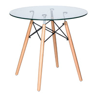 Avery Round Bistro Glass Top Dining Table
