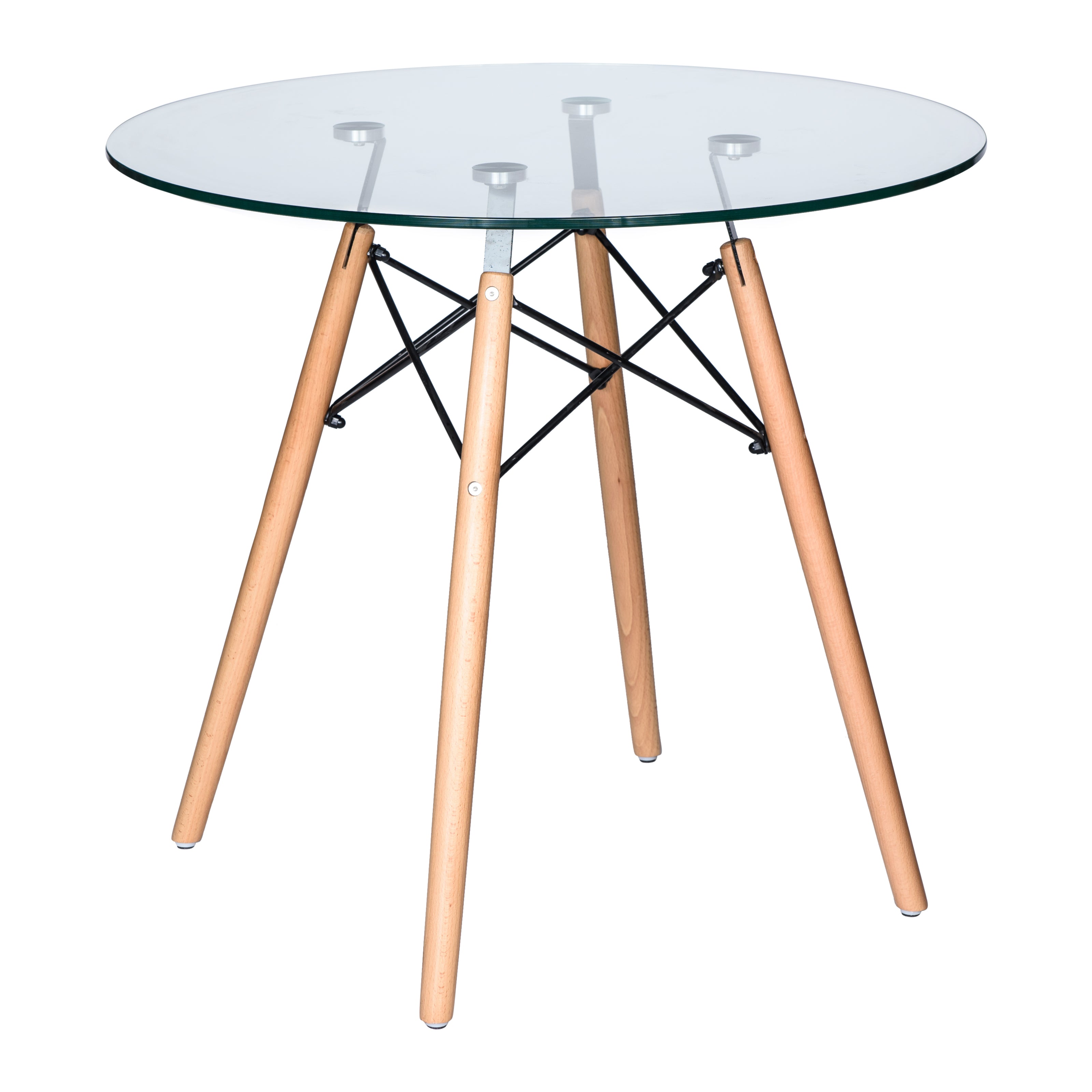 Avery Round Bistro Glass Top Dining Table