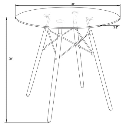 Avery Round Bistro Glass Top Dining Table