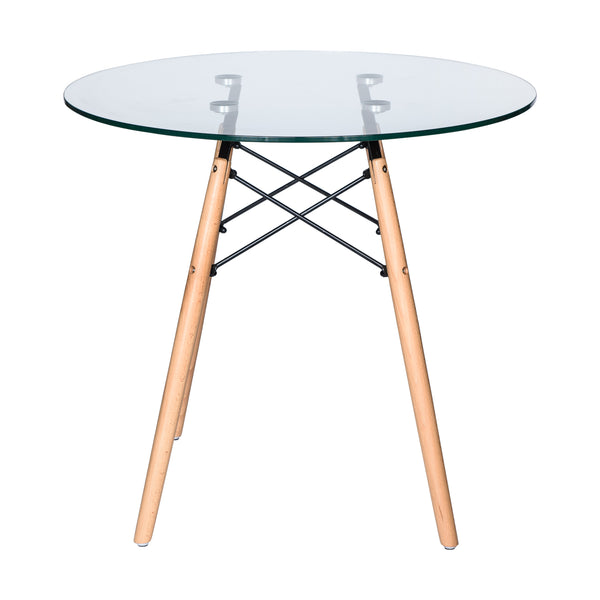 Avery Round Bistro Glass Top Dining Table