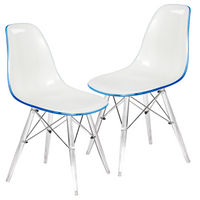 Dover Molded Side Chair with Acrylic Base, Set of 2