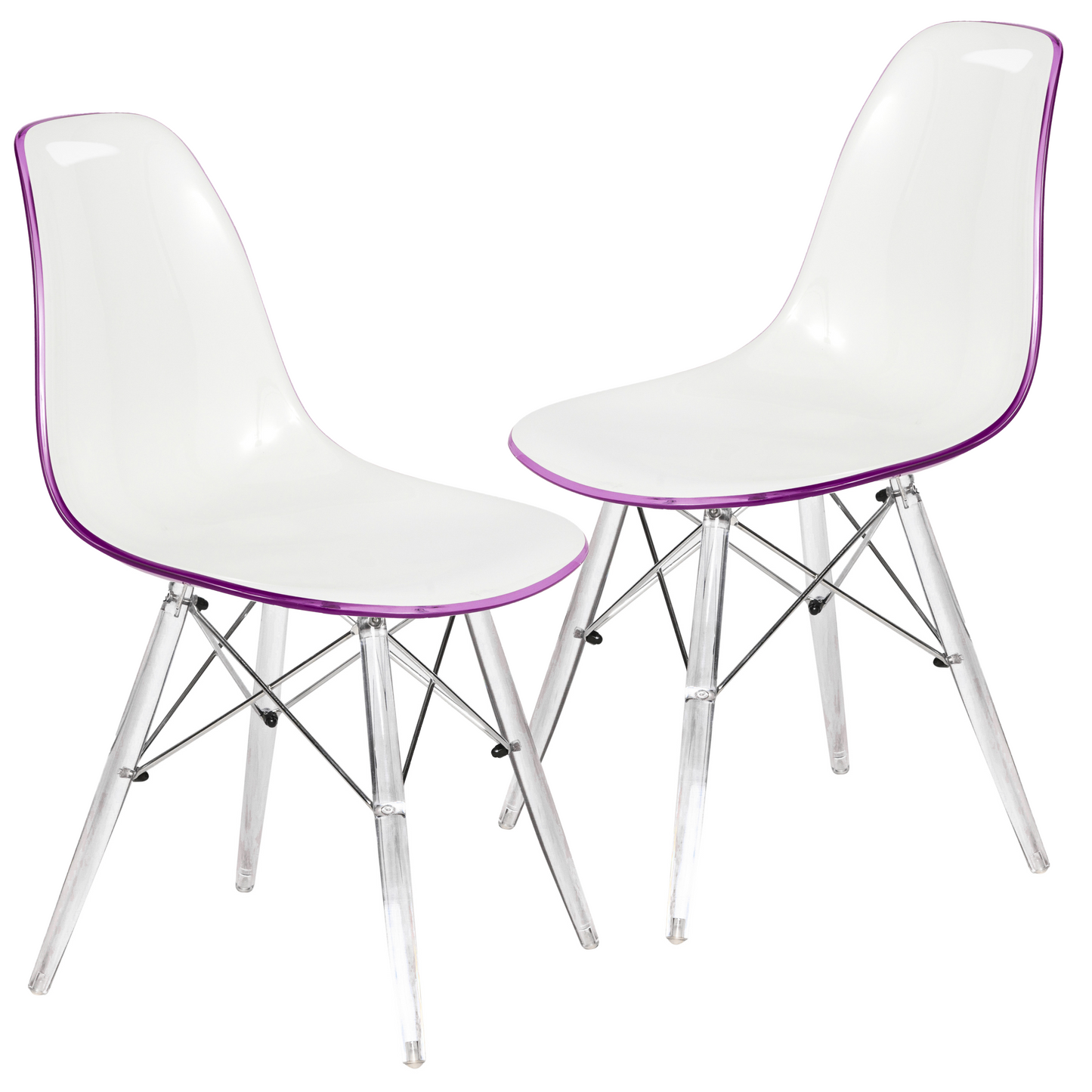 Dover Molded Side Chair with Acrylic Base, Set of 2