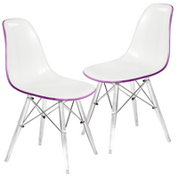 Dover Molded Side Chair with Acrylic Base, Set of 2