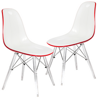 Dover Molded Side Chair with Acrylic Base, Set of 2