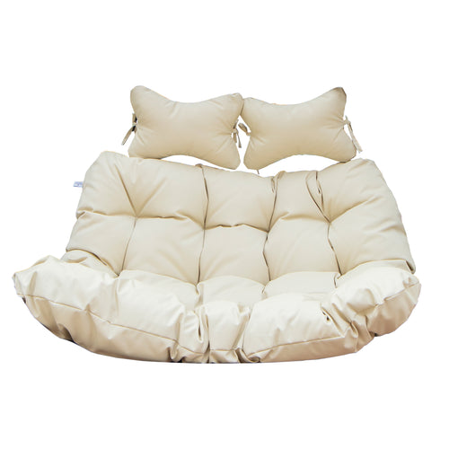 Wicker 2 Person Double Folding Hanging Egg Swing Cushion