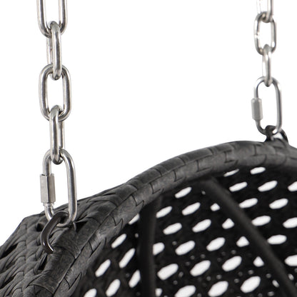Charcoal Wicker Hanging 2 person Egg Swing Chair