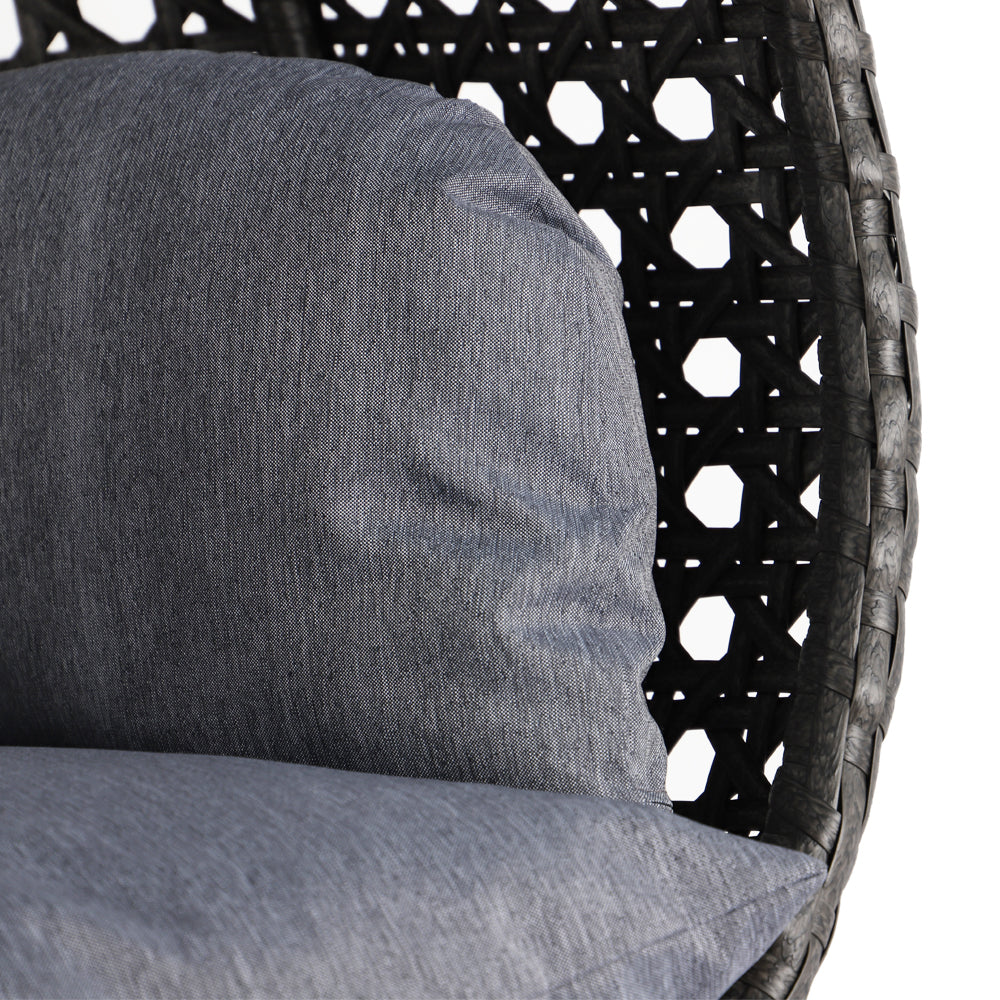 Charcoal Wicker Hanging 2 person Egg Swing Chair