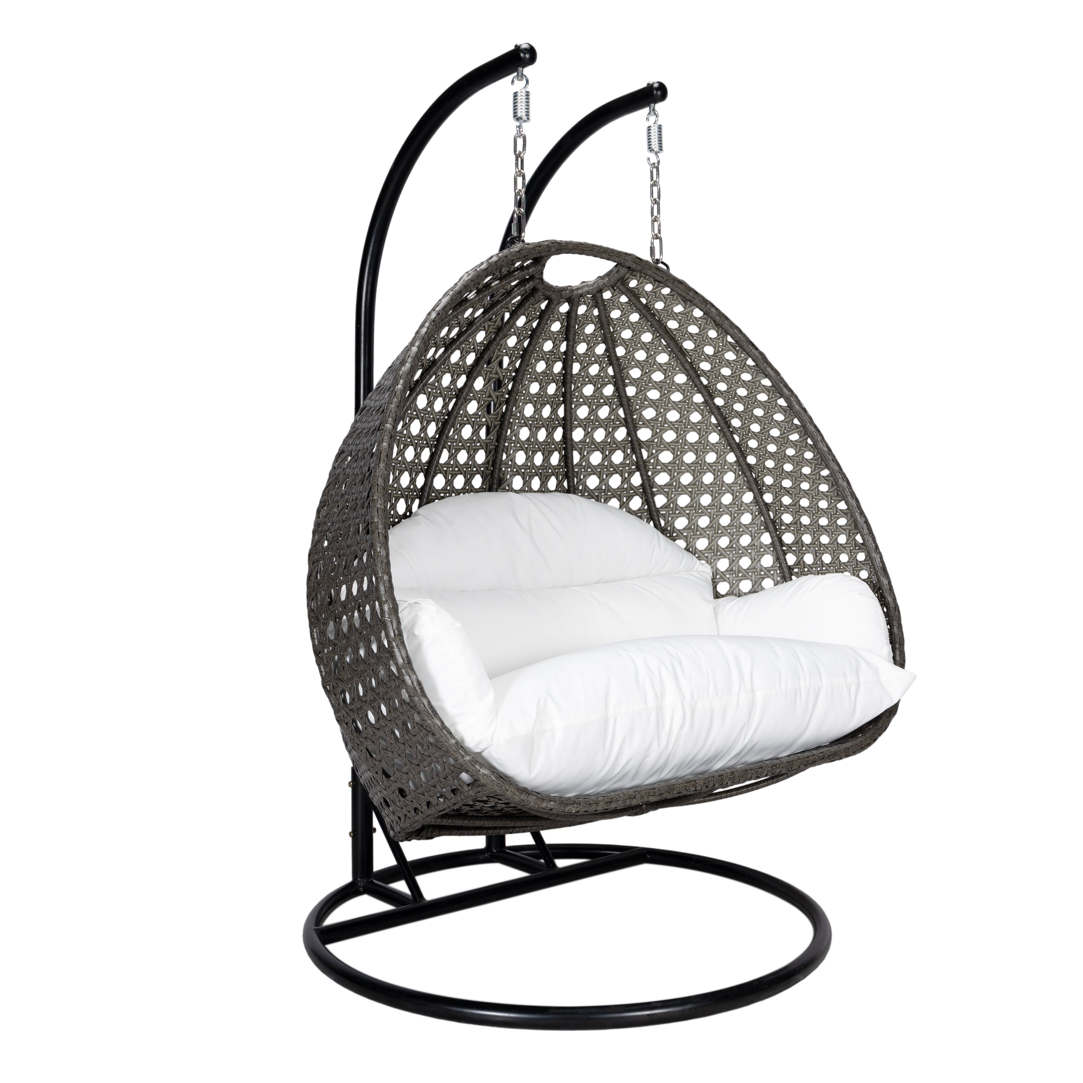 Charcoal Wicker Hanging 2 person Egg Swing Chair