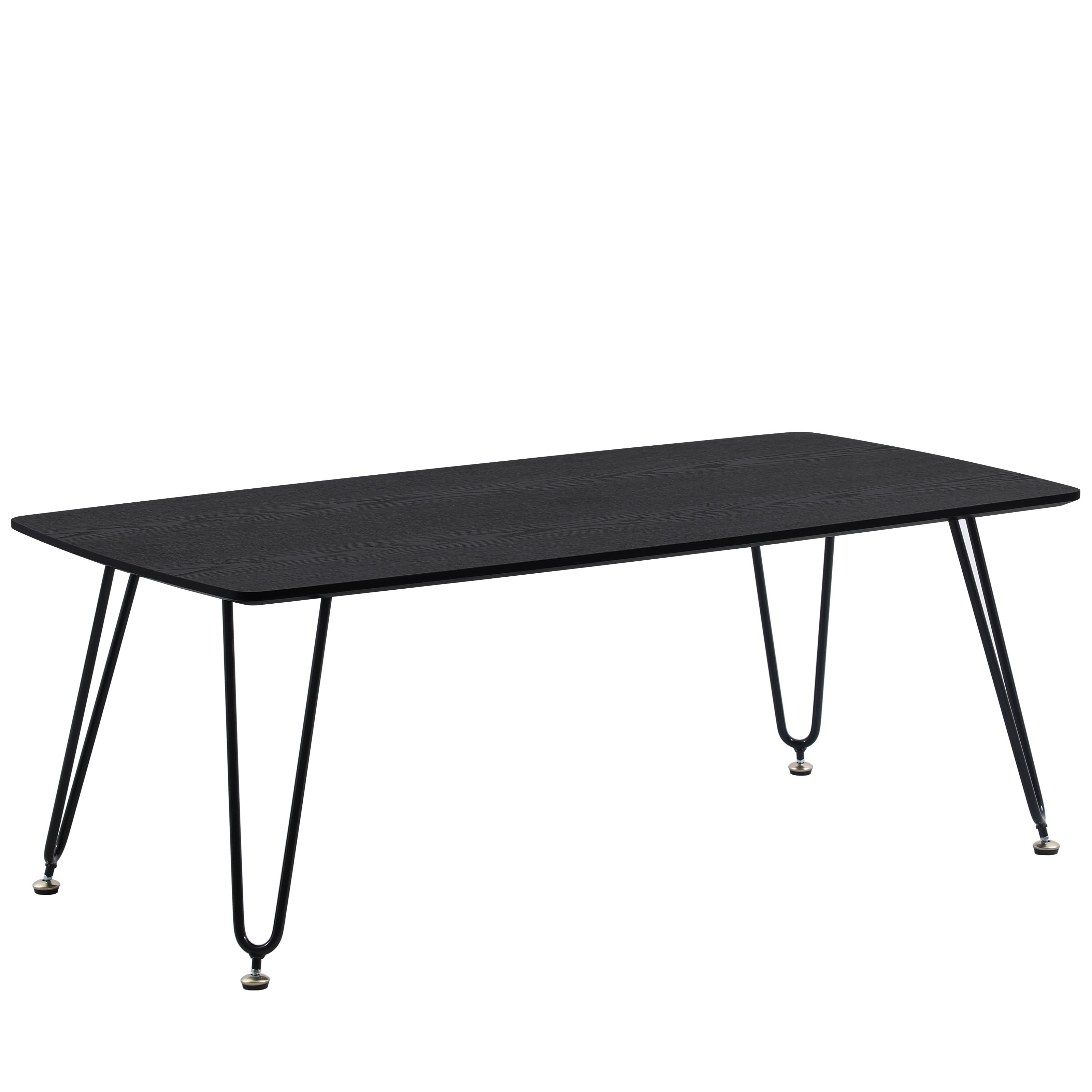 Elmwood Modern Wood Top Coffee Table With Iron Base