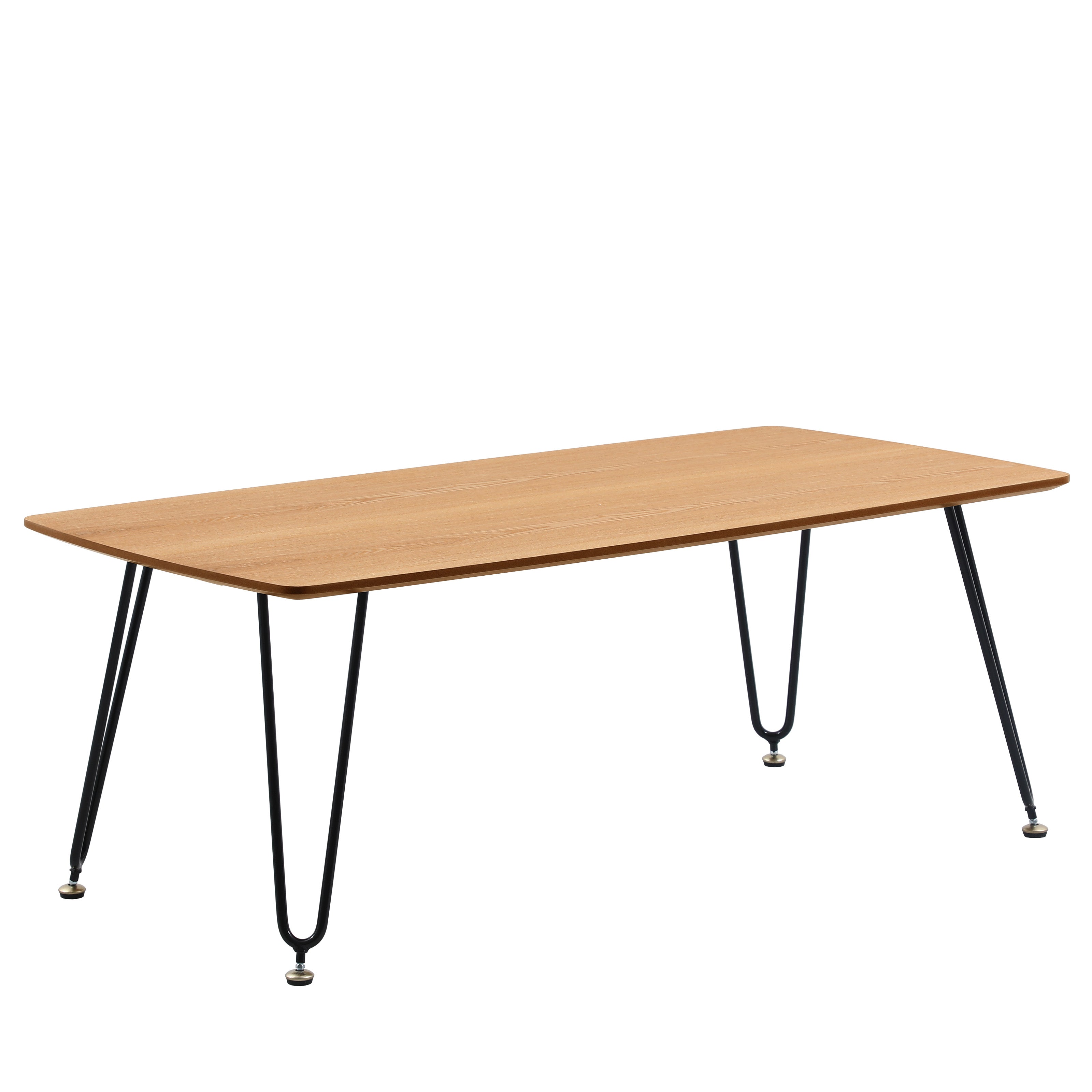 Elmwood Modern Wood Top Coffee Table With Iron Base