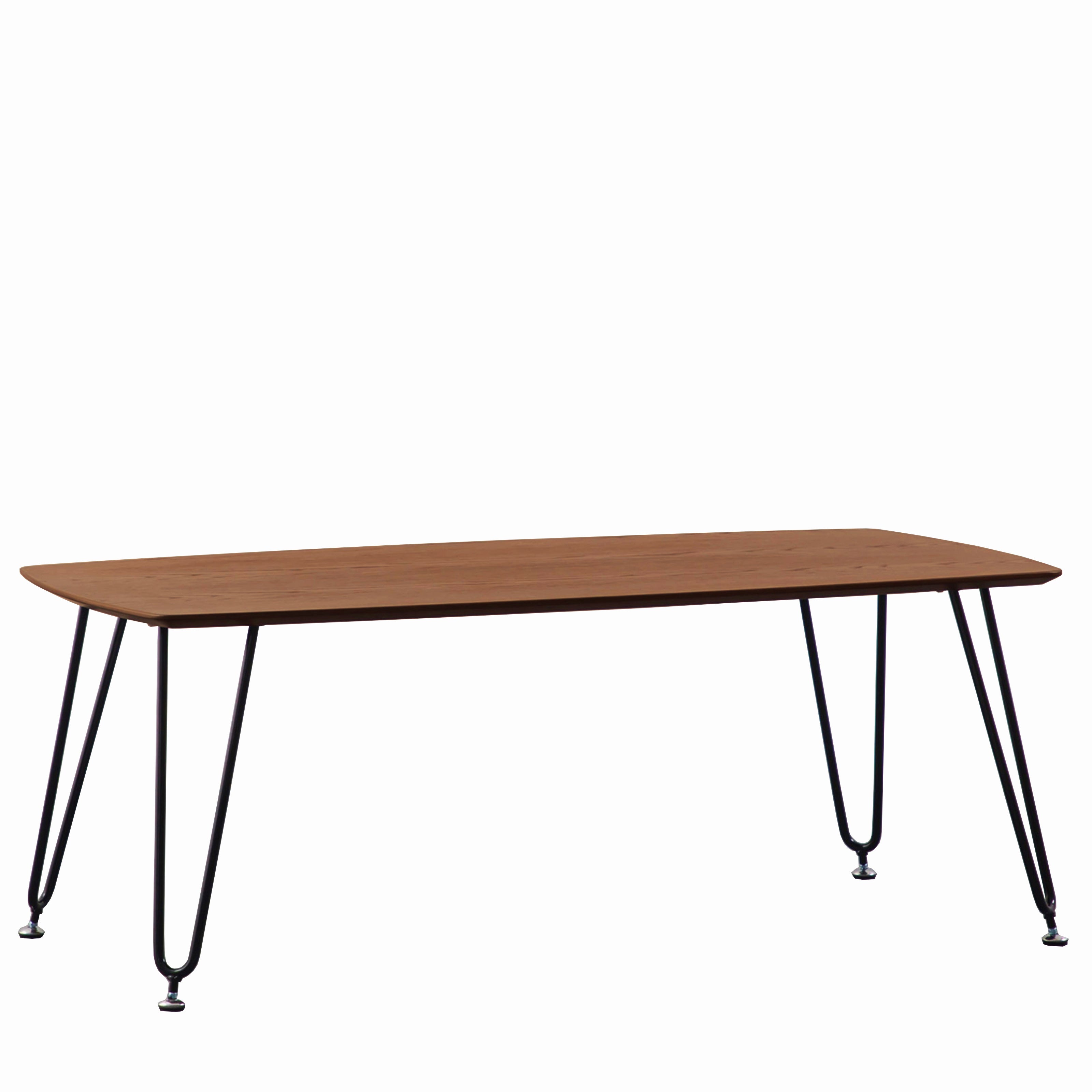 Elmwood Modern Wood Top Coffee Table With Iron Base