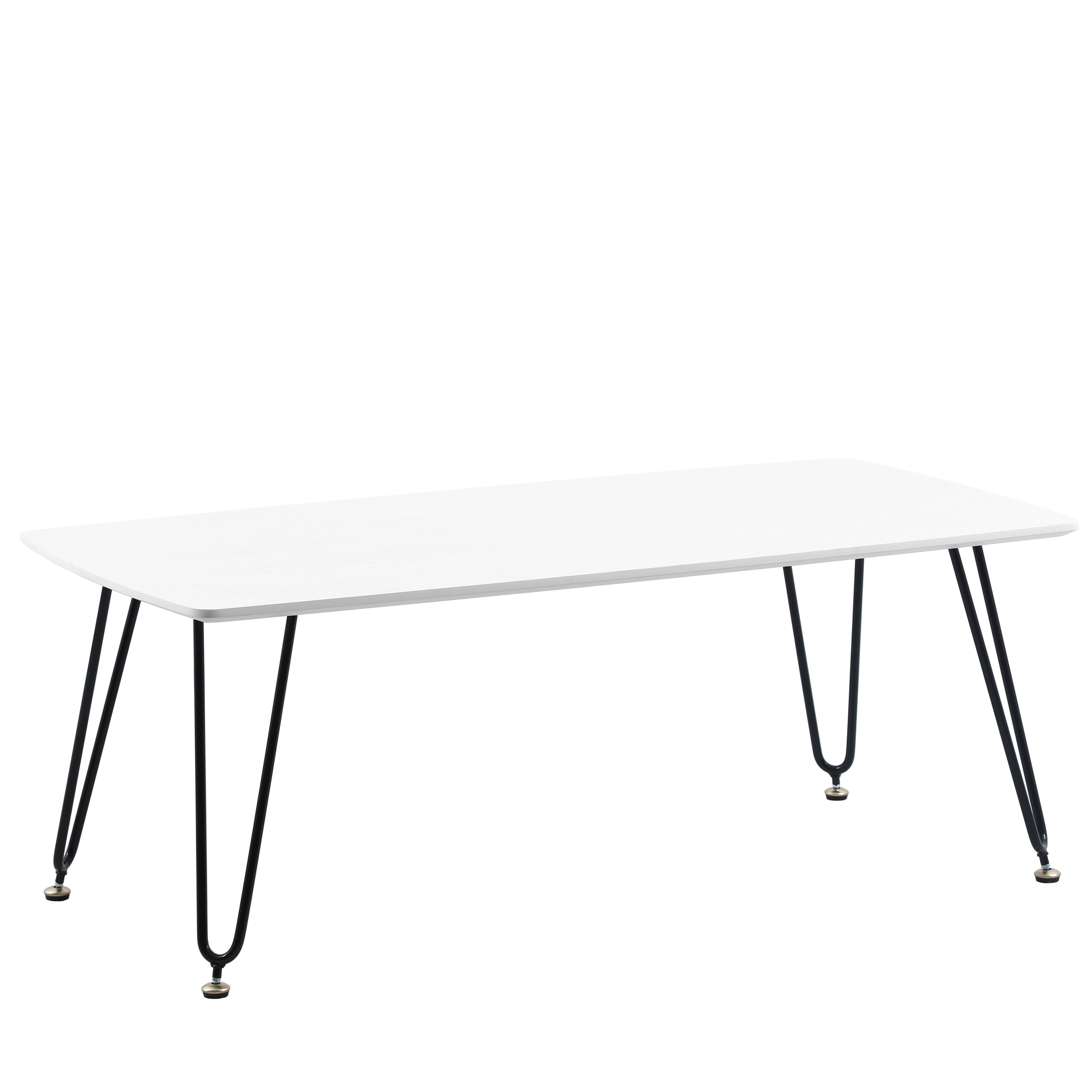 Elmwood Modern Wood Top Coffee Table With Iron Base