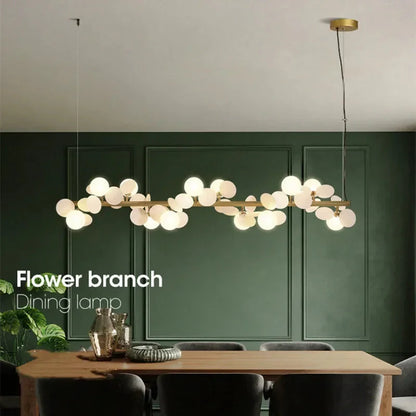 Eli Glass Globes Linear Chandelier For Dining Room