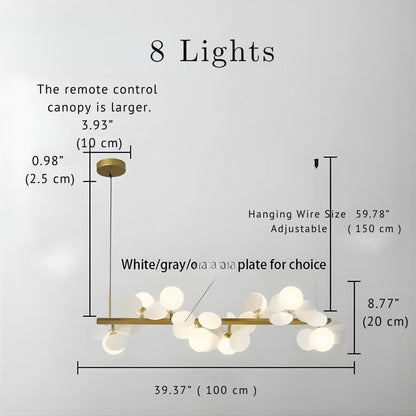 Eli Glass Globes Linear Chandelier For Dining Room