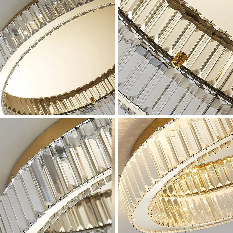 Elizza Flush Mount Crystal Chandelier