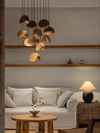Elor Contemporary Wood Multi Light Pendant