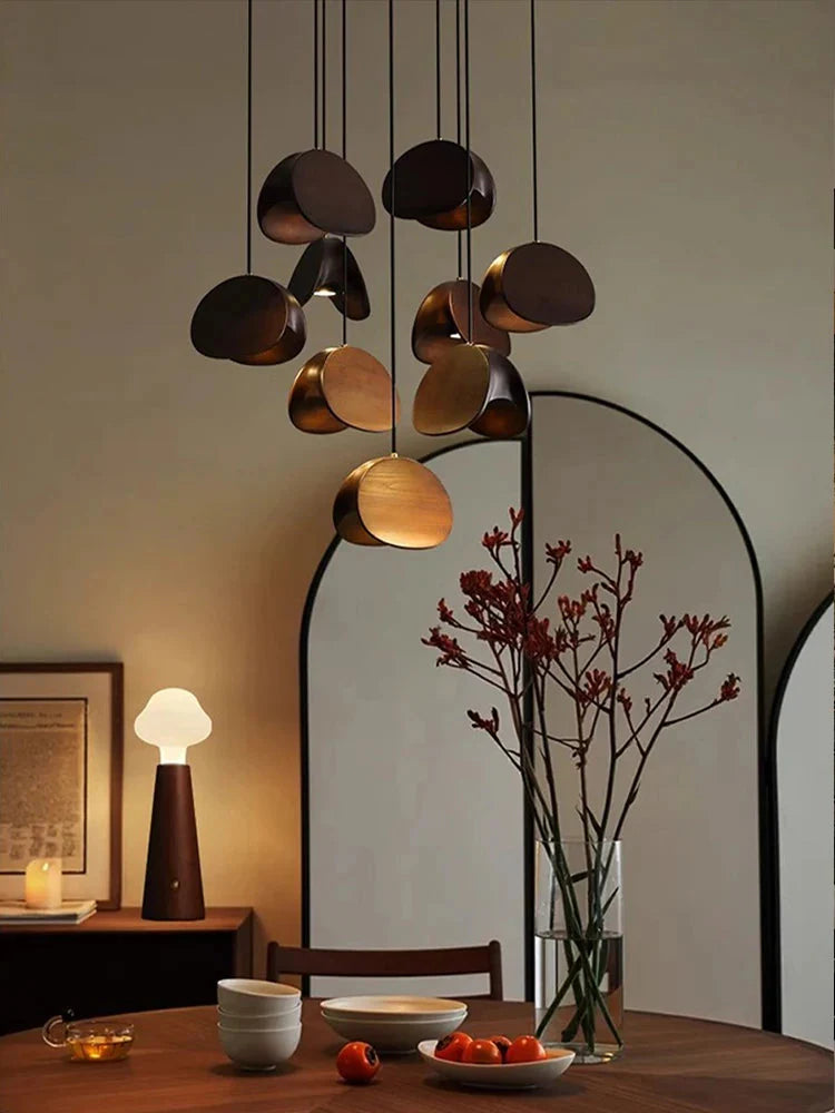 Elor Contemporary Wood Multi Light Pendant