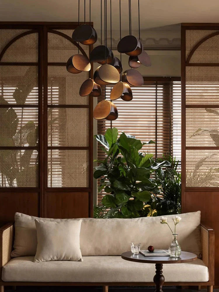 Elor Contemporary Wood Multi Light Pendant