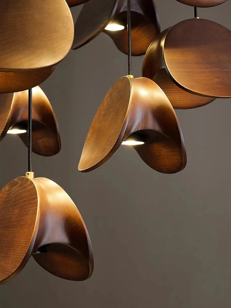Elor Contemporary Wood Multi Light Pendant
