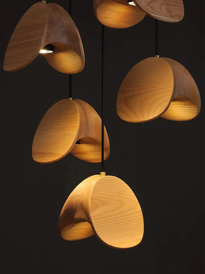 Elor Contemporary Wood Multi Light Pendant
