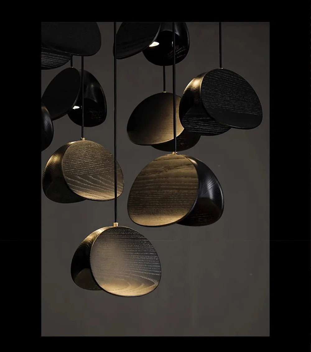Elor Contemporary Wood Multi Light Pendant