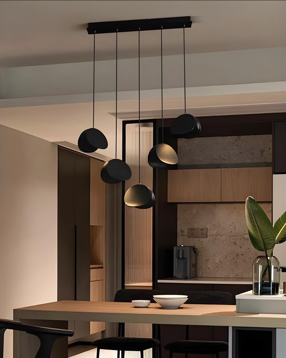 Elor Contemporary Wood Multi Light Pendant