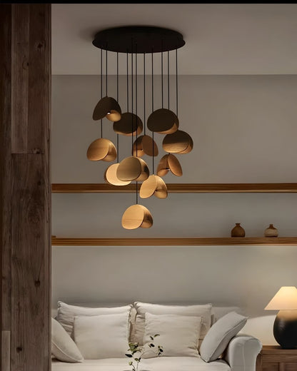 Elor Contemporary Wood Multi Light Pendant