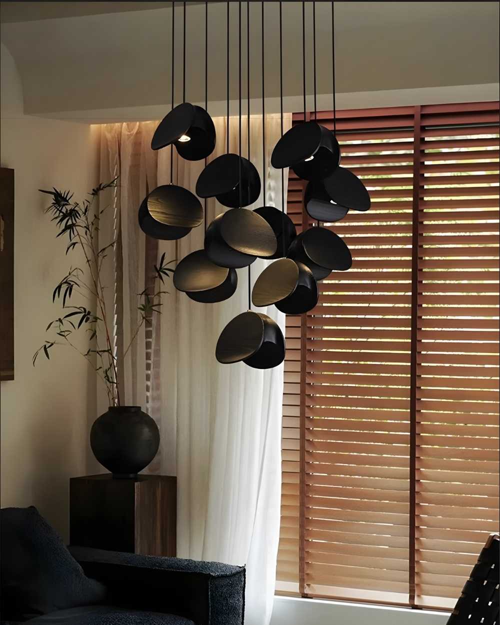 Elor Contemporary Wood Multi Light Pendant
