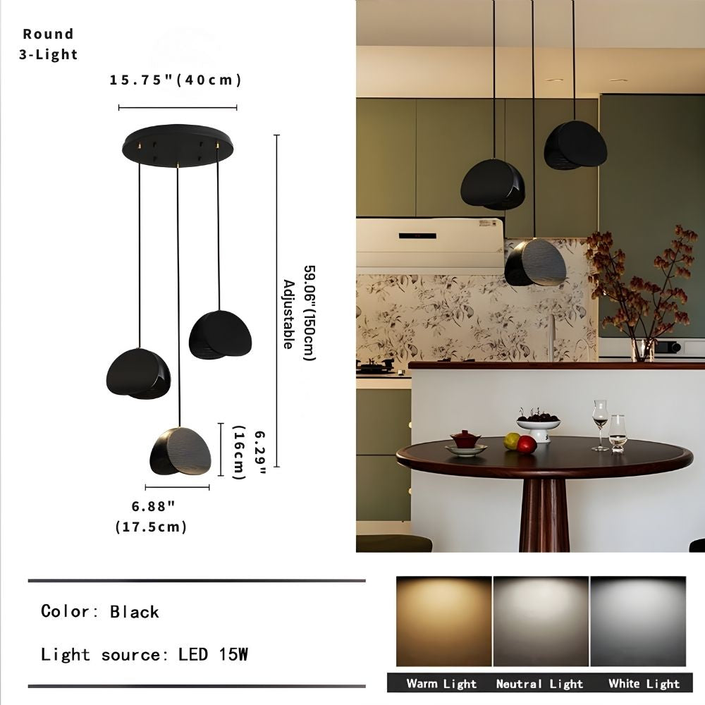 Elor Contemporary Wood Multi Light Pendant