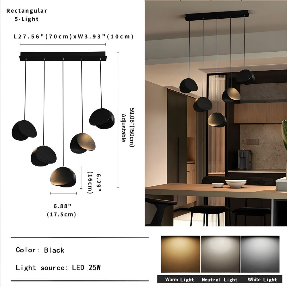 Elor Contemporary Wood Multi Light Pendant