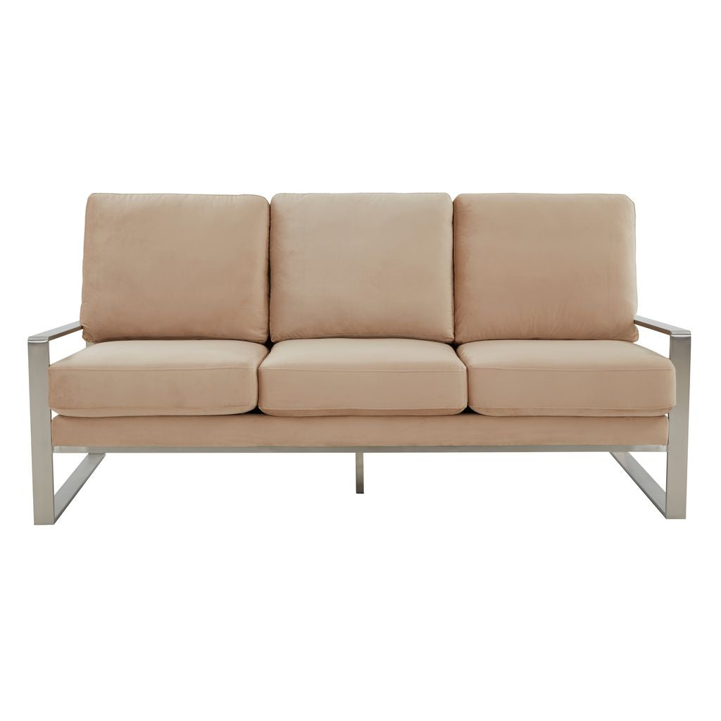 Emil Velvet Sofa - Silver Frame