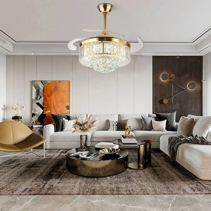 Classic 42" Crystal Fandelier Ceiling Fan - Gold&Silver