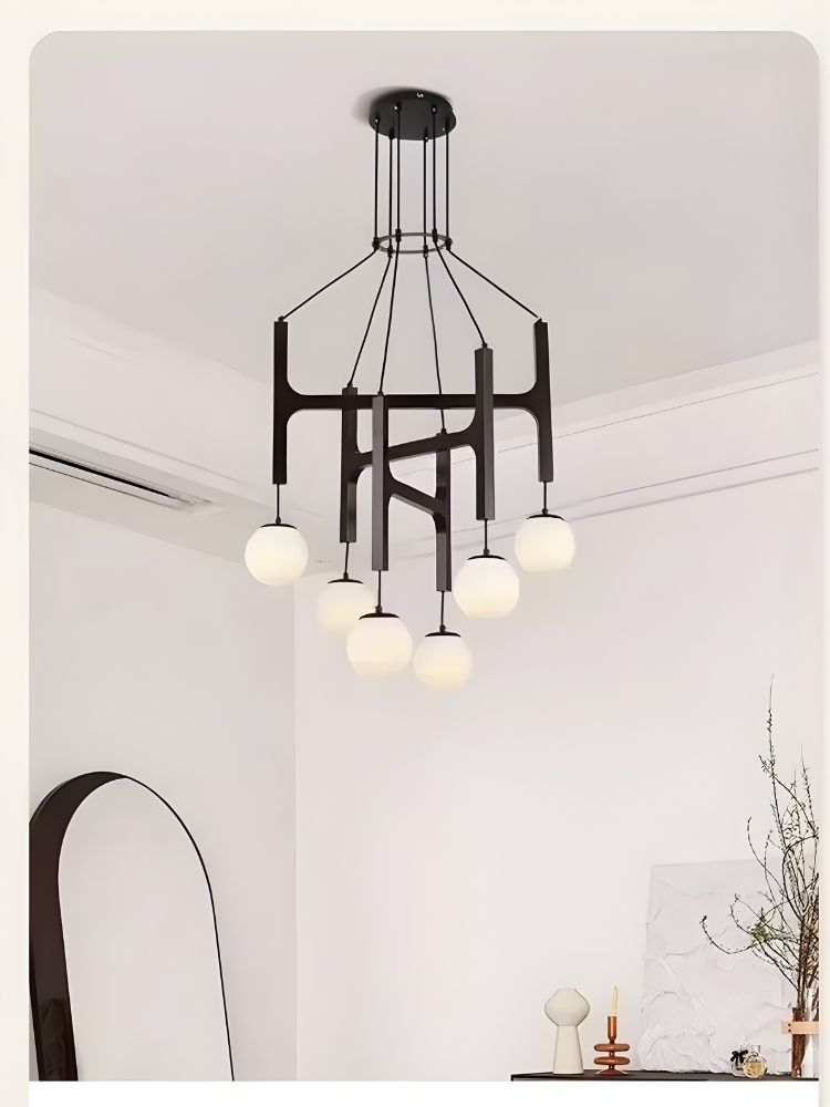 Fia Minimalist Wooden Pendant Chandelier Light