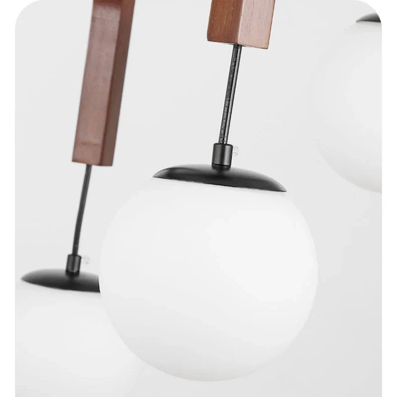 Classic Minimalist Wooden Pendant Chandelier Light