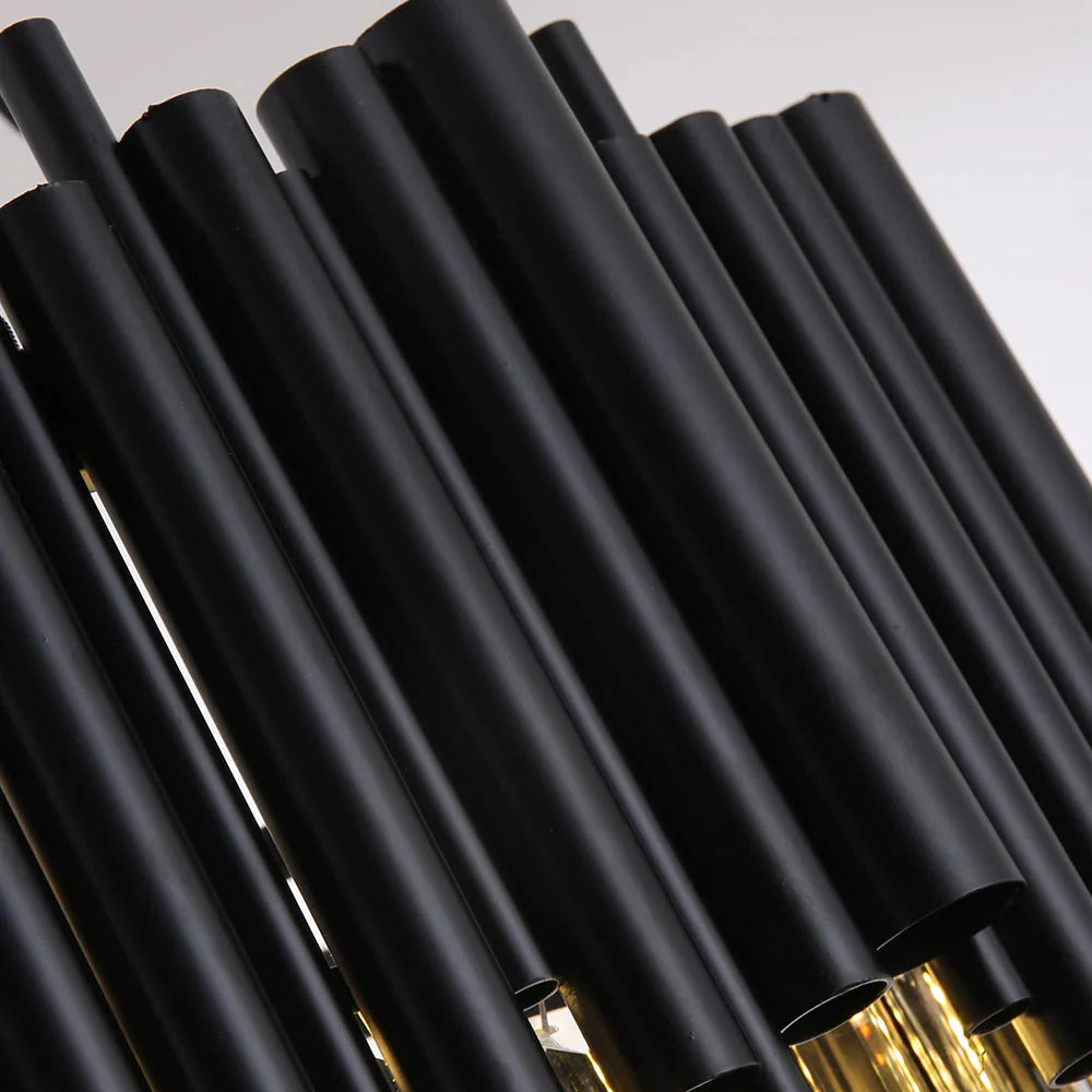 Finn Modern Black Crystal Chandelier for Living Room