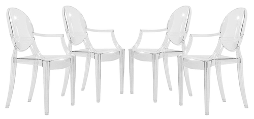 Tyra Modern Acrylic Dining Side Chair - Set of 4
