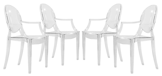Tyra Modern Acrylic Dining Side Chair - Set of 4