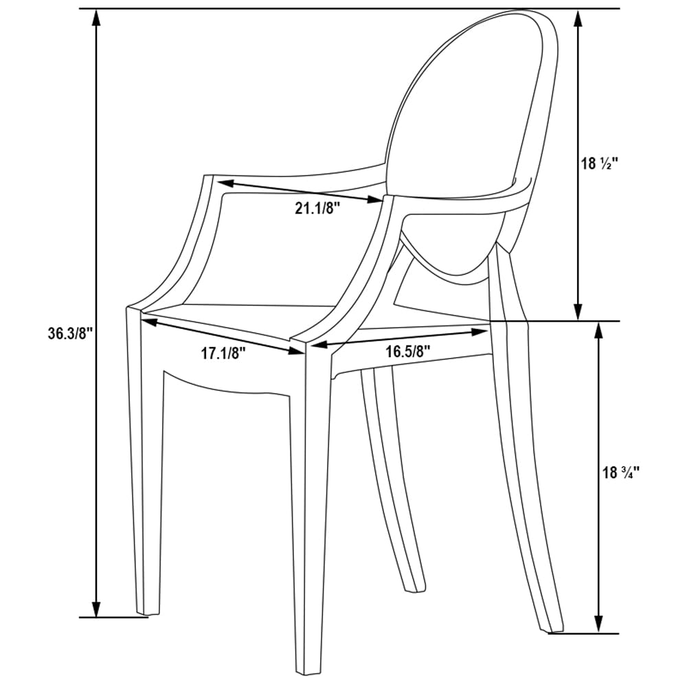Tyra Modern Acrylic Dining Side Chair - Set of 4