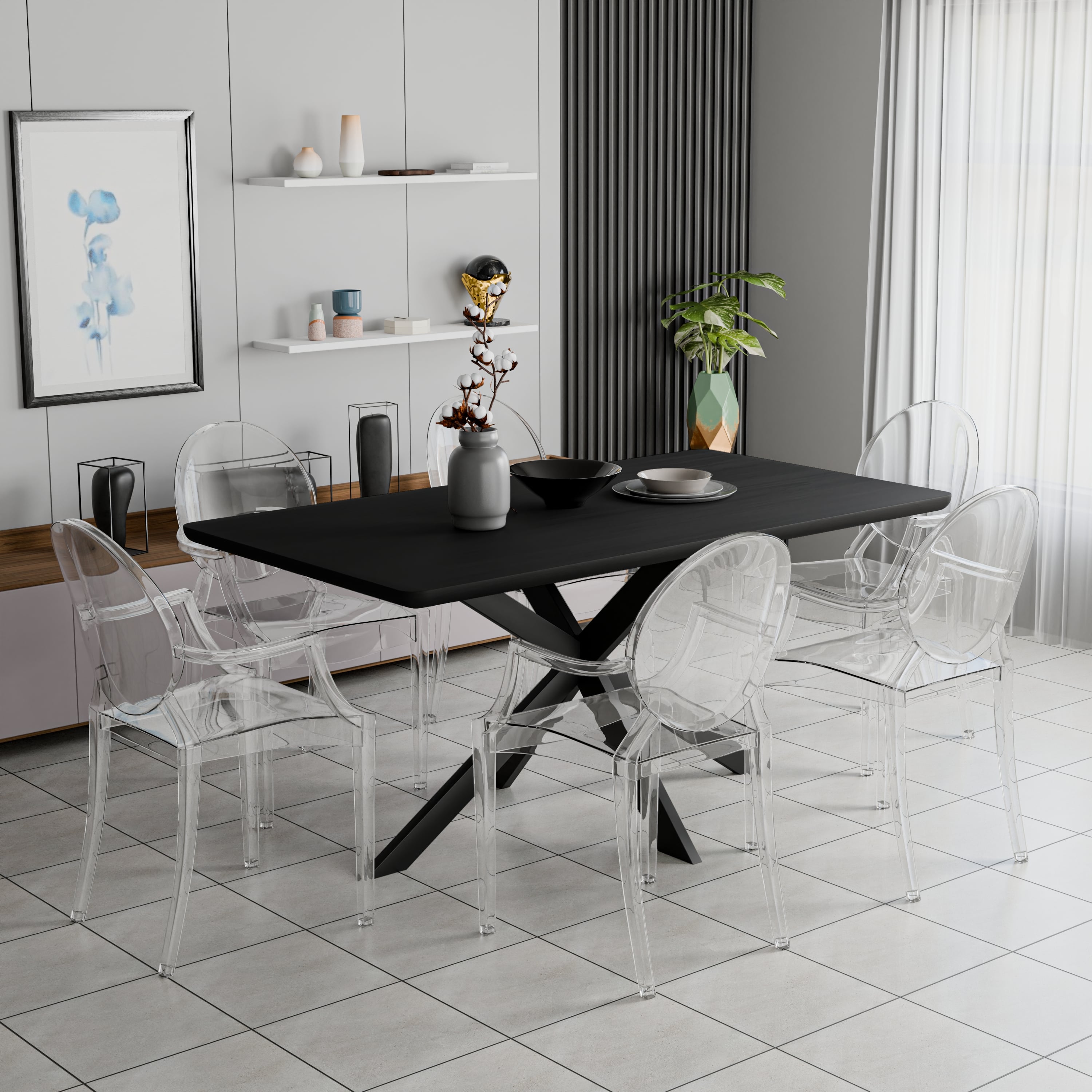 Tyra Modern Acrylic Dining Side Chair